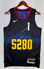 2024 City Version Denver Nuggets Black #1 NBA Jersey-311