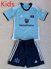 2023-2024 Hamburger SV Away Light Blue Kids/Youth Soccer Uniform-AY