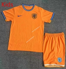 2023-2024 Netherlands Home Orange Kids/Youth Soccer Uniform-709