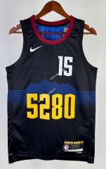2024 City Version Denver Nuggets Black #15 NBA Jersey-311