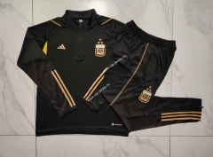 2023-2024 Argentina Black Thailand Soccer Tracksuit Uniform-815