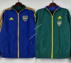 (S-3XL) 2024-2025 Boca Juniors Blue&Green Reversible Trench Coats -0255