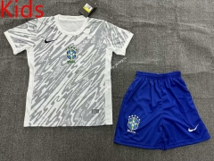 2024-2025 Brazil Grey&White Kid/Youth Soccer Uniform-1506