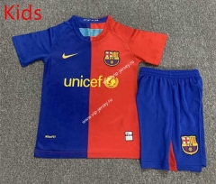 Retro Version 08-09 Barcelona Home Red&Blue Kids/Youth Soccer Uniform-7809