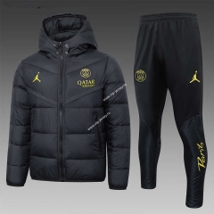 2023-2024 Paris Saint-Germain Jordan Black Cotton Suit With Hat-815