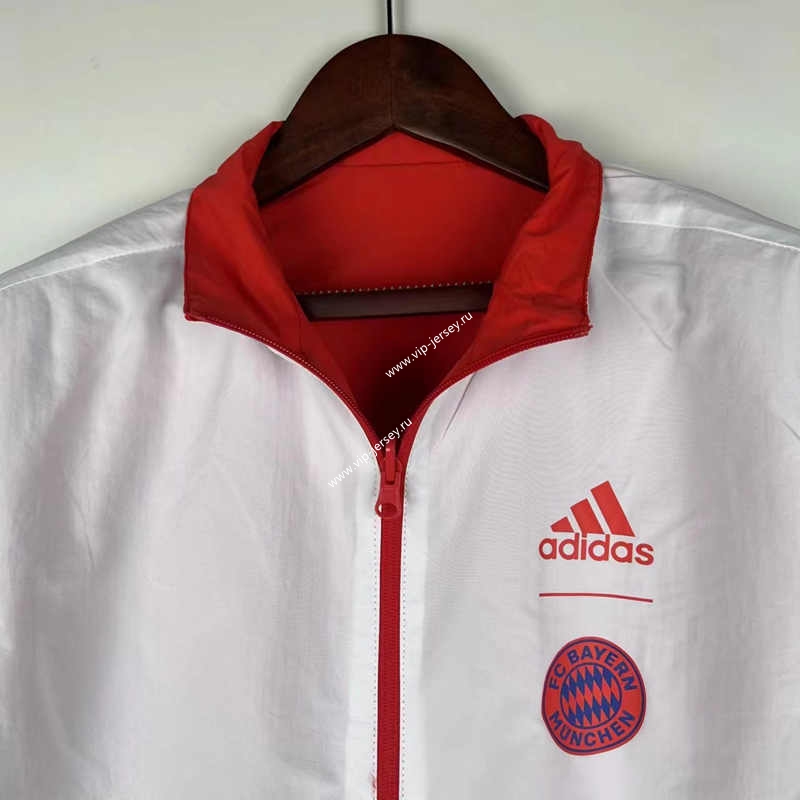 (S-3XL) 2024-2025 Bayern München Red&White Reversible Trench Coats -0255