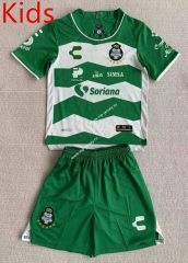 2023-2024 Santos Laguna Home White&Green Kid/Youth Soccer Uniform-AY