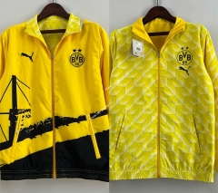 (S-3XL) 2024-2025 Borussia Dortmund Yellow Reversible Trench Coats -0255