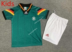 Retro Version 1992 Germany Away Green Kids/Youth Soccer Uniform-7809