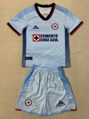 2023-2024 Cruz Azul Away Blue Kid/Youth Soccer Uniform-AY