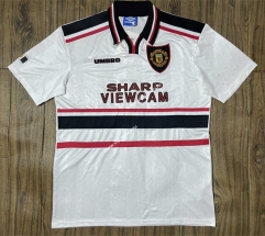 Retro Version 98-99 Manchester United Away White Soccer Jersey AAA-SL