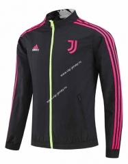 (S-3XL) 2024-2025 Juventus Black Embroidery Reversible Trench Coats-0255