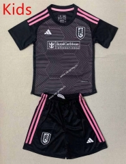 2023-2024 Fulham 2nd Away Black&Pink Kids/Youth Soccer Uniform-AY