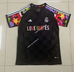 2023-2024 Real Madrid Jointed-Designed Black Thailand Soccer Jersey AAA-305