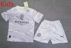 2024-2025 Manchester City Special Version The Year Of The Dragon White Kid/Youth Soccer Uniform-2353