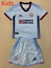 2023-2024 Cruz Azul Away Blue Kids/Youth Soccer Uniform-AY