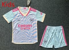 2023-2024 Arsenal Women's Football Away Light Blue Kids/Youth Soccer Uniform-GB