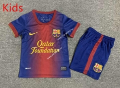 Retro Version 12-13 Barcelona Home Red Kids/Youth Soccer Uniform-7809