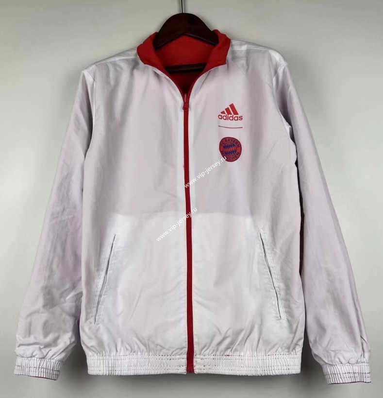 (S-3XL) 2024-2025 Bayern München Red&White Reversible Trench Coats -0255