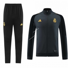 2023-2024 Real Madrid Dark Grey Thailand Soccer Jacket Uniform-LH