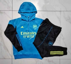 2023-2024 Arsenal Lake Blue Thailand Soccer Tracksuit Uniform With Hat-815