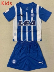 2023-2024 Deportivo Alavés Home Blue&White Kid/Youth Soccer Unifrom-AY