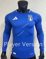 Player Version 2024-2025 Italy Home Blue LS Thailand Soccer Jersey AAA-3876