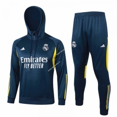 2023-2024 Real Madrid Royal Blue Thailand Soccer Tracksuit With Hat-815