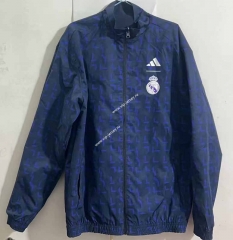 (S-3XL) 2024-2025 Real Madrid Blue&Purple Reversible Thailand Trench Coats -0255