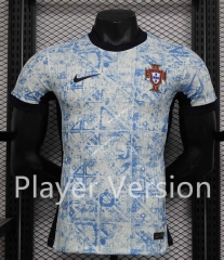 (S-4XL) Player Version 2024-2025 Portugal Away White&Blue Thailand Soccer Jersey AAA-888