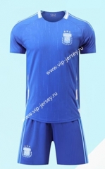 (Without Brand Logo) 2024-2025 Argentina Away Blue Soccer Uniform-9031