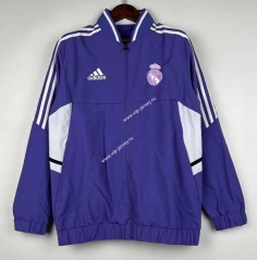 (S-3XL) 2024-2025 Real Madrid Purple Thailand Trench Coat -0255