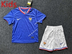 2023-2024 France Home Blue Kids/Youth Soccer Uniform-GB