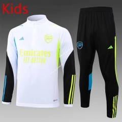 2023-2024 Arsenal White Kids/Youth Soccer Tracksuit -815