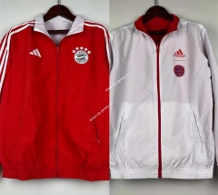 (S-3XL) 2024-2025 Bayern München Red&White Reversible Trench Coats -0255