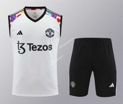 2024-2025 Manchester United White Thailand Training Soccer Vest Uniform-418