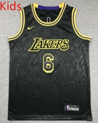 Los Angeles Lakers Black #6 Kids/Youth NBA Jersey-1380