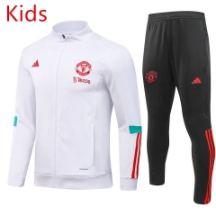 2023-2024 Manchester United White Kids/Youth Soccer Jacket Uniform-GDP