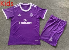 Retro Version 16-17 Real Madrid Away Purple Kids/Youth Soccer Uniform-7809