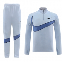 Nike Blue&Grey Thailand Soccer Tracksuit-LH