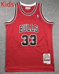 Retro Version Chicago Bulls Red #33 Kids/Youth NBA Jersey-1380