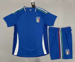 (Without Brand Logo ) 2024-2025 Italy Home Blue Soccer Uniform-9031