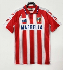 Retro Version 1994-1995 Atletico Madrid Home White&Red Thailand Soccer Jersey AAA-811