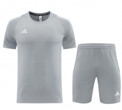 Adidas Grey Soccer Short-Sleeves Tracksuit-LH