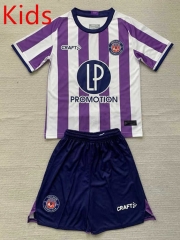 2023-2024 Toulouse Home White&Purple Kids/Youth Soccer Training Uniform-AY