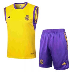 2023-2024 Real Madrid Yellow Vest Thailand Soccer Tracksuit-815