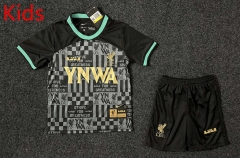 2024-2025 Liverpool Jointly-Designed Black Kids/Youth Soccer Uniform-GB
