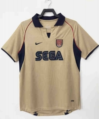 Retro Version 2001-2002 Arsenal FC Away Yellow Thailand Soccer Jersey AAA-811