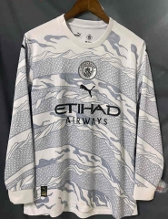 2024-2025 Manchester City Grey&White LS Thailand Soccer Jersey AAA-9171