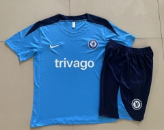 2024-2025 Chelsea Royal Blue Short-sleeved Thailand Soccer Tracksuit-815
